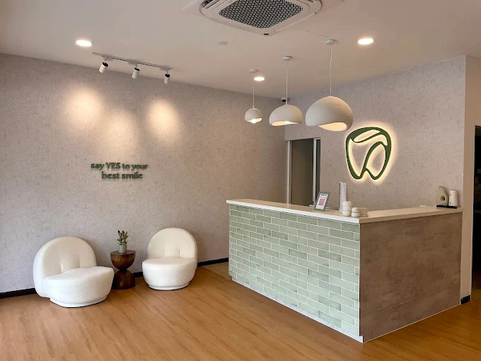 YES Dental reception area with say YES to your best smile signage